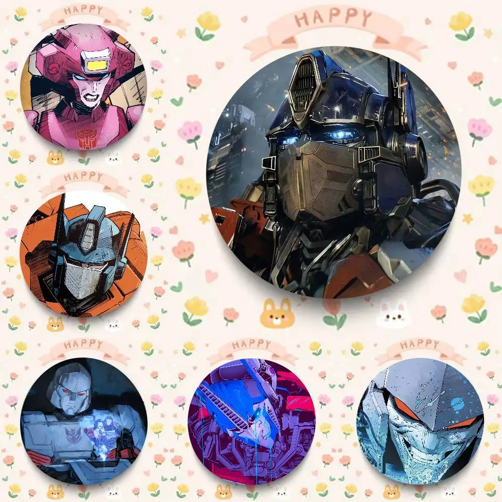 Anime Transformers Cute Anime Figure Icon Badge Handmade Tinplate Brooch For Backpack Clothes Chest Ornament Gifts