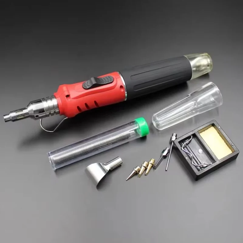 10 in 1 Soldering Iron Set Multi-function Soldering Iron Set Butane Gas Soldering Iron Set 26ml Soldering Gun Kit Tools