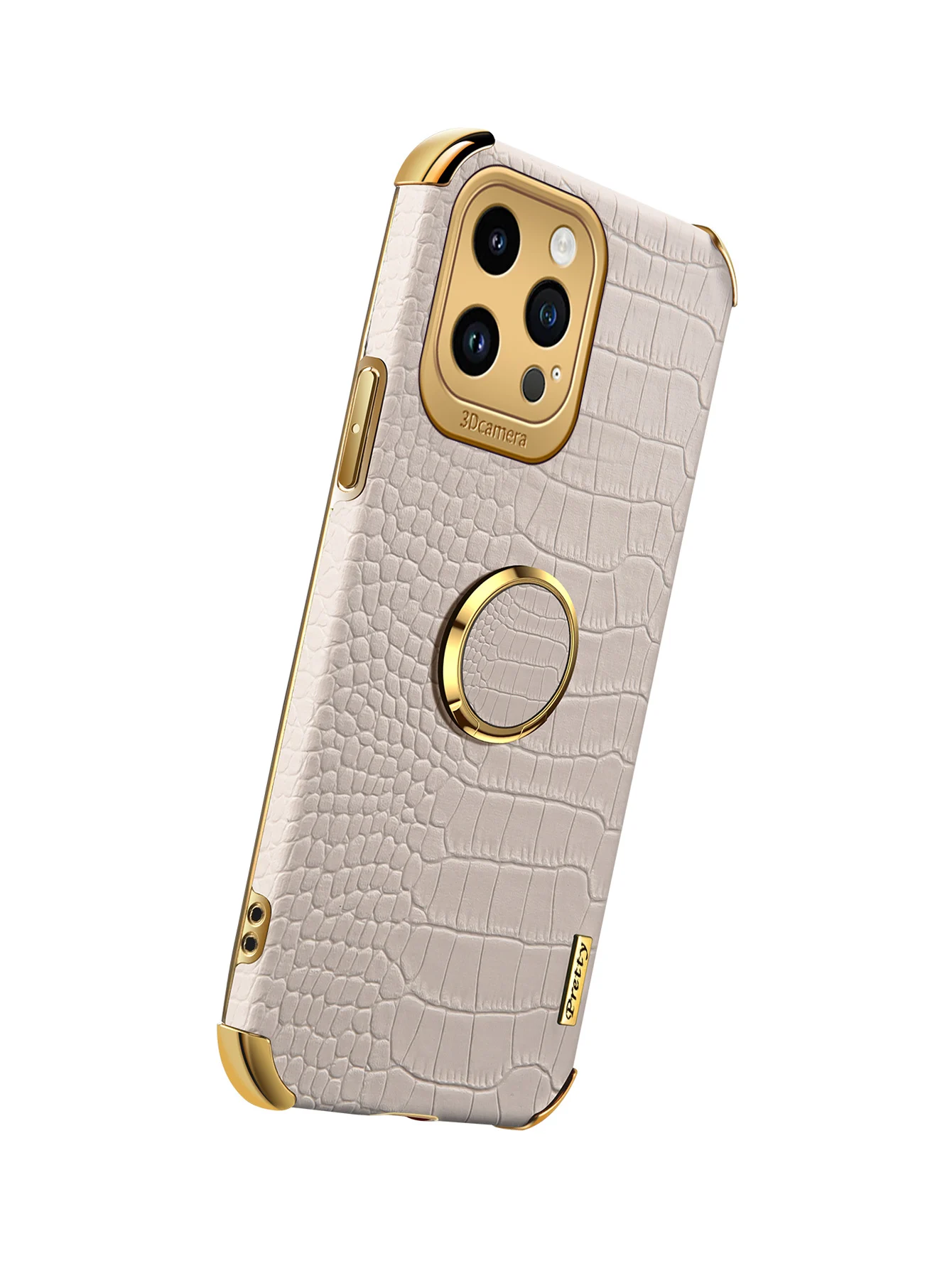 Crocodile Pattern Leather With Ring Holder Case For Iphone 11 12 13 14 Pro Max Mini  Plus Xr Xs X  Shockproof Phone Cases.