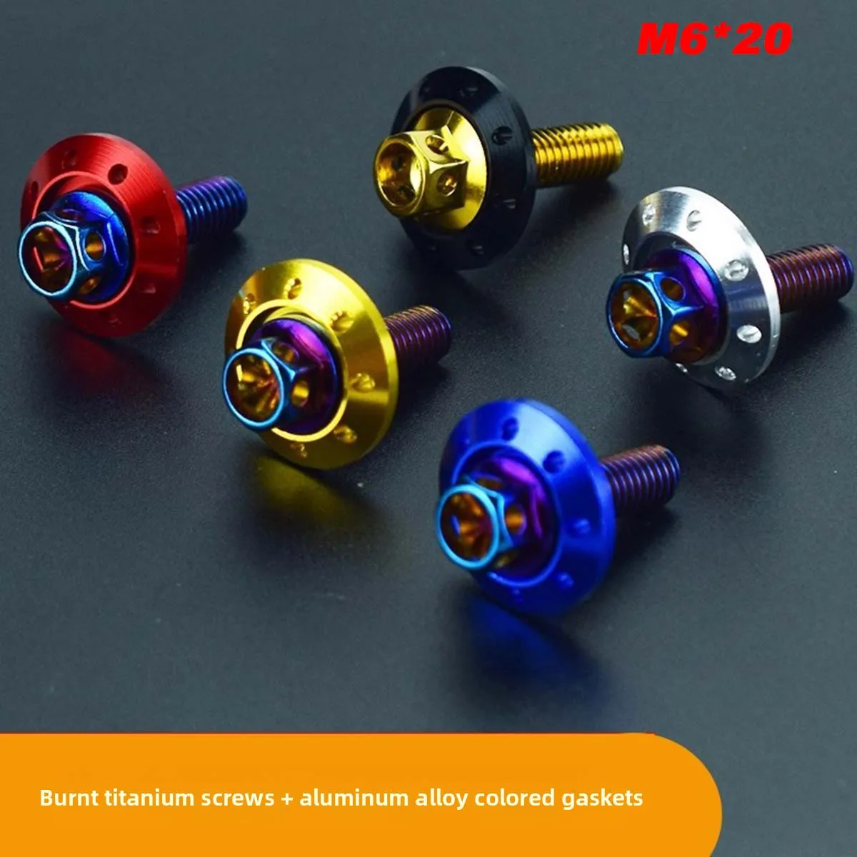 Electric Vehicle Modification Mudguard With Titanium Burned Screws, 304 Stainless Steel Colored Screws, m6 Hexagonal Flange Cap