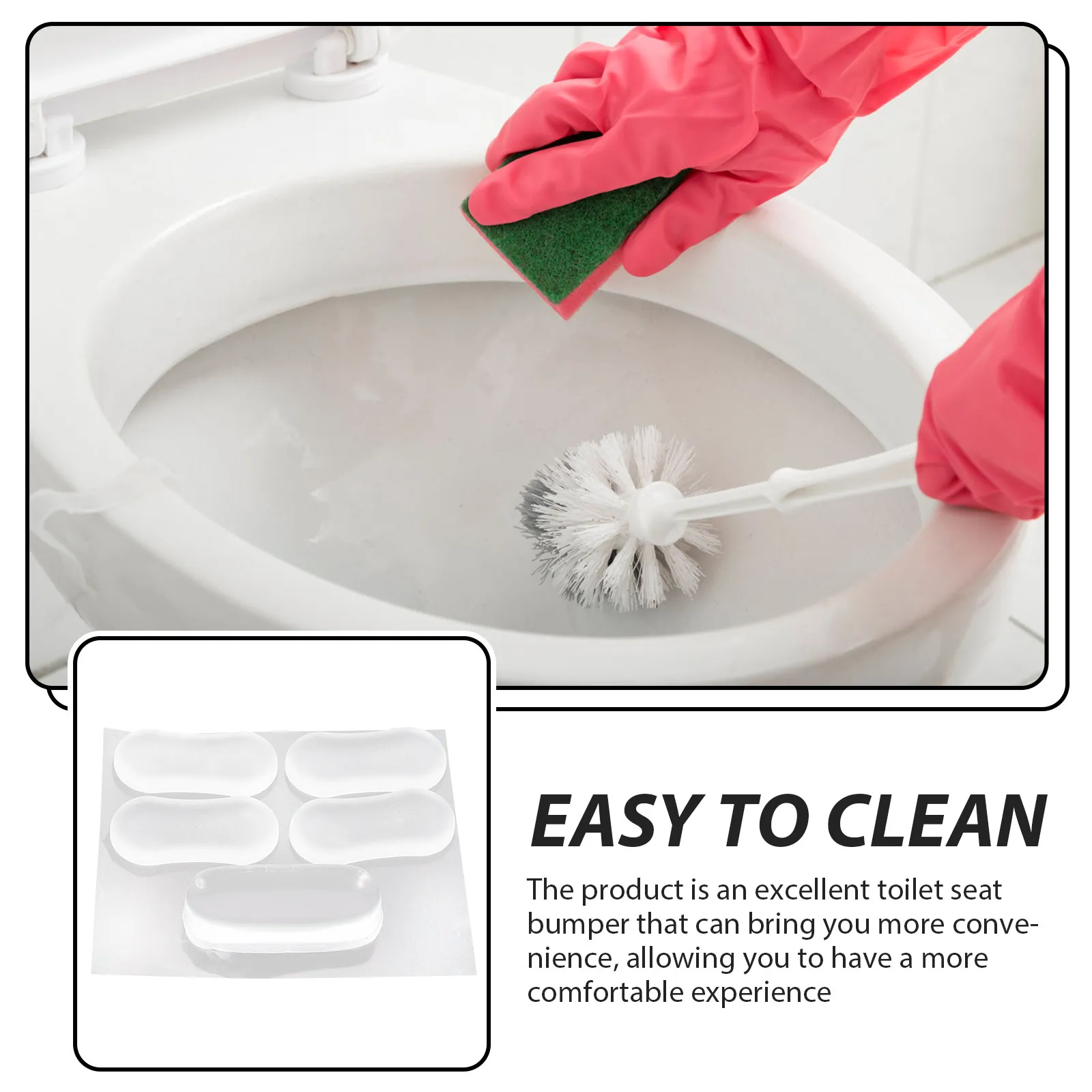 5Pcs Clear Silicone Toilet Seat Bumper Pads for Noise Reduction Silent Lid Closure Soft Cushioning Bumpers for Toilets Cabinets