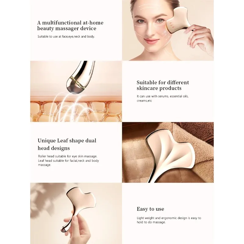 Microcurrent scraping lift metal set facial massage tool