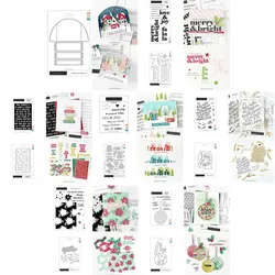 Winter Joy Christmas Stamp and Metal Cutting Dies Set for DIY Scrapbook Photo Album Template Paper Card Handmades