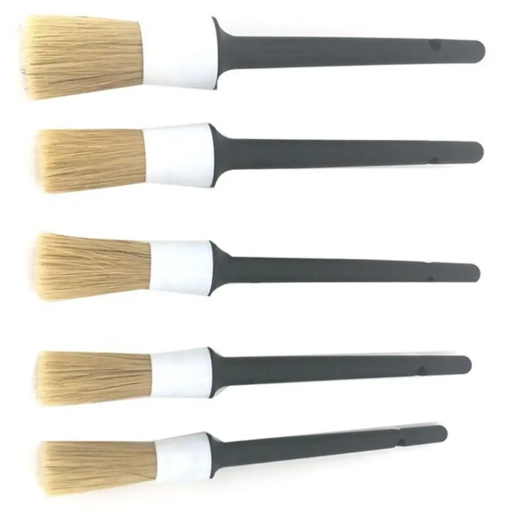 Boar Hair Bristle Car Detailing Brush Set Sponges Towels Ultra Soft Auto Detail Tools Dirt Dust Clean Wash Accessories