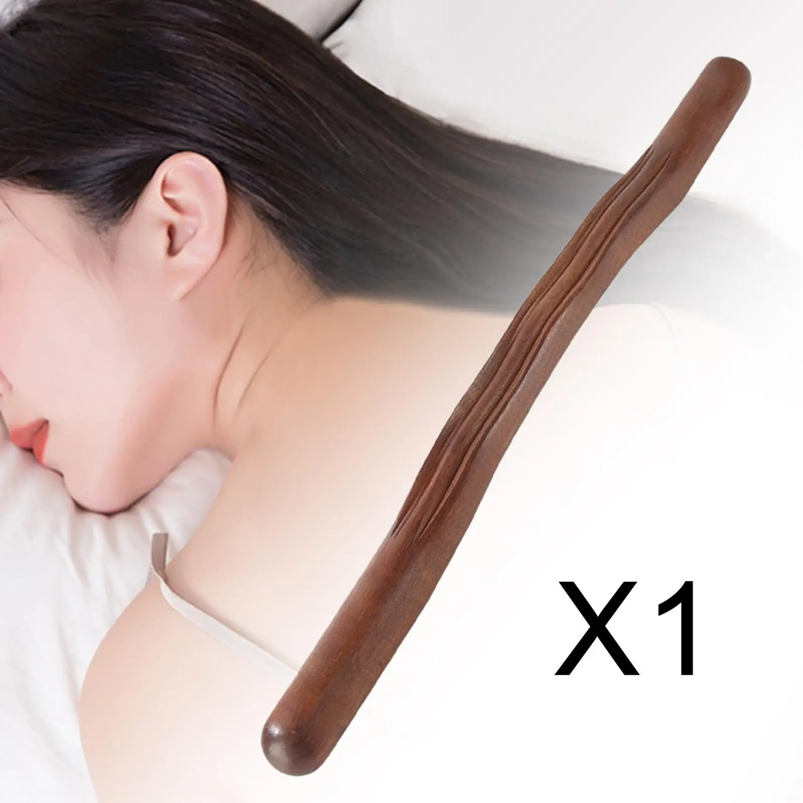 

Wood Massager Stick Smooth Scraping Handheld Body Massager for Neck Leg Body