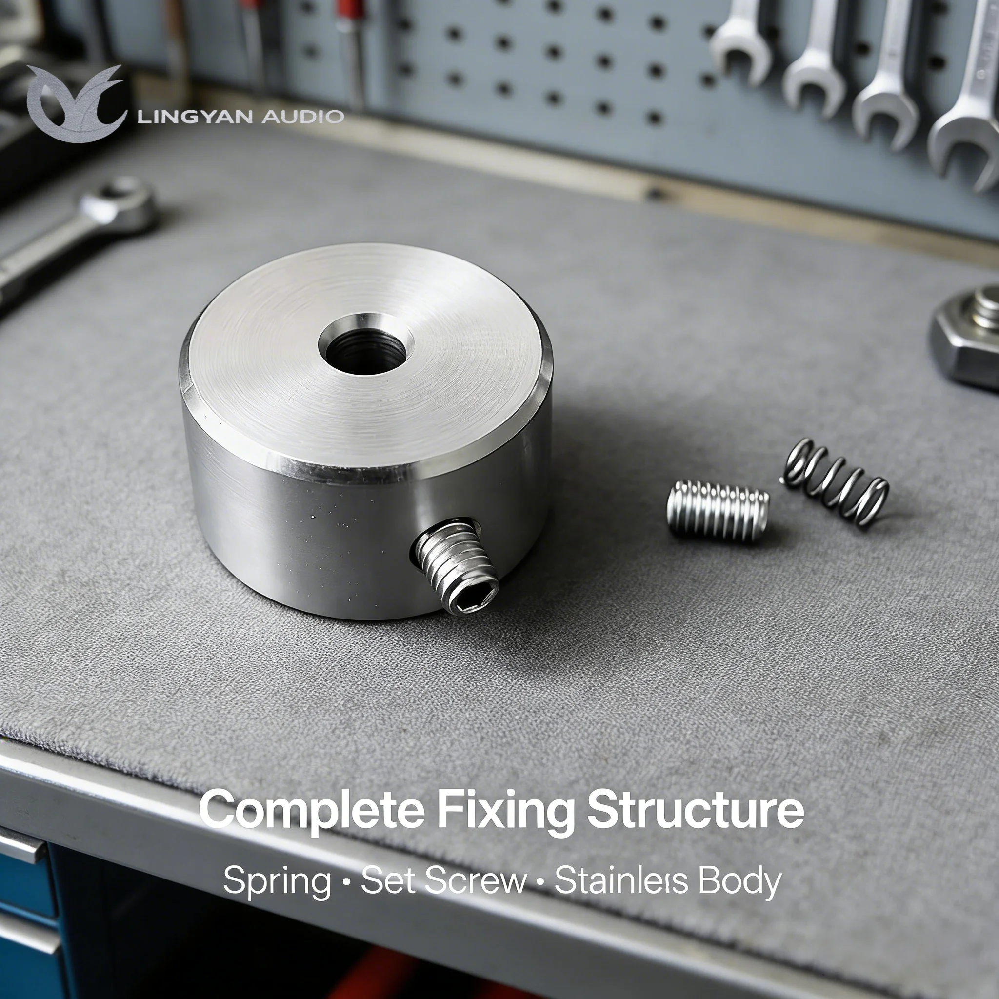 For SME Tonearm Auxiliary Counterweight, Fine Tracking Force Adjustment, Stainless Steel with Spring Set Screw