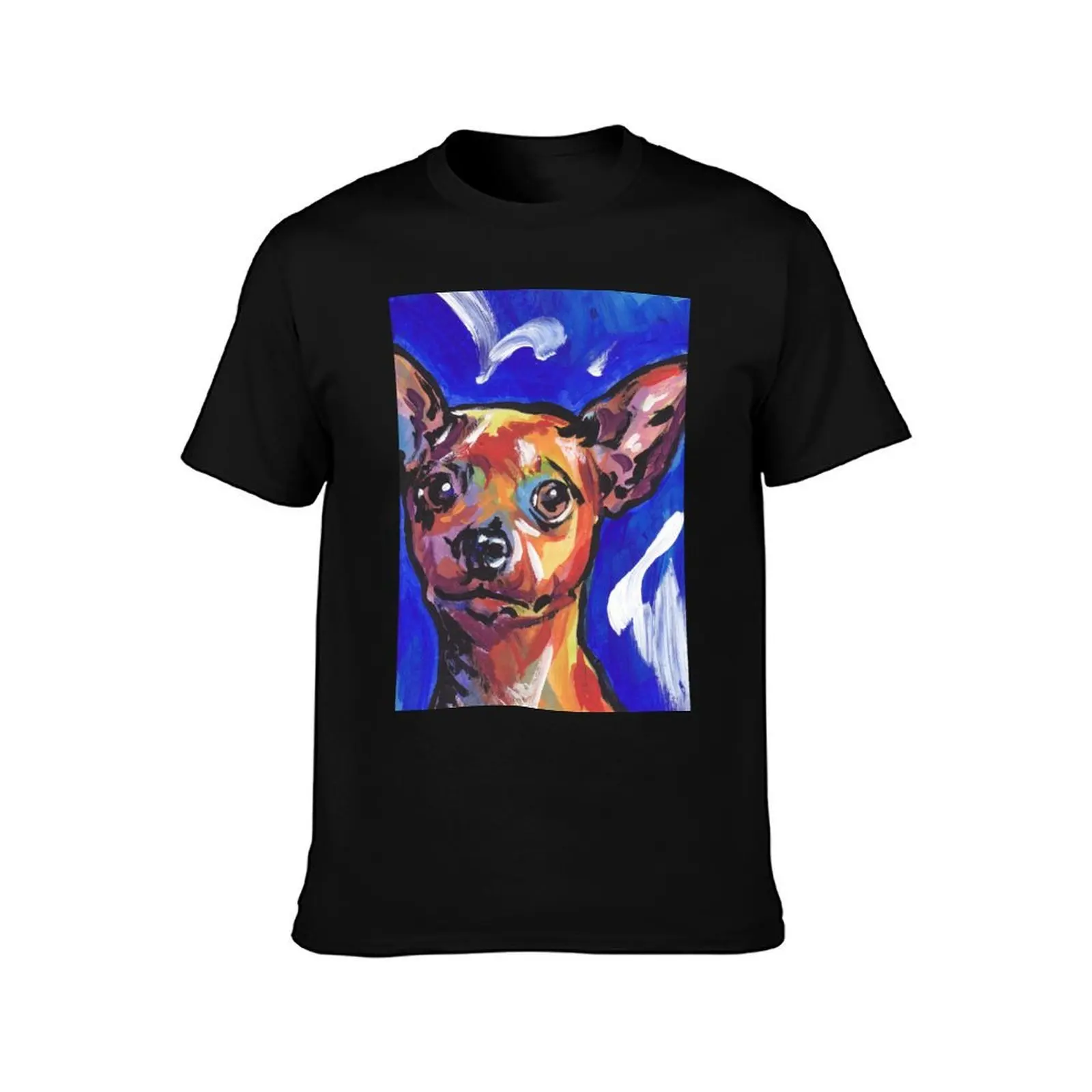 Miniature Pinscher Dog Bright colorful pop dog art T-Shirt, Summer Casual Cotton Tee, Oversized Streetwear Tops, 100% Cotton