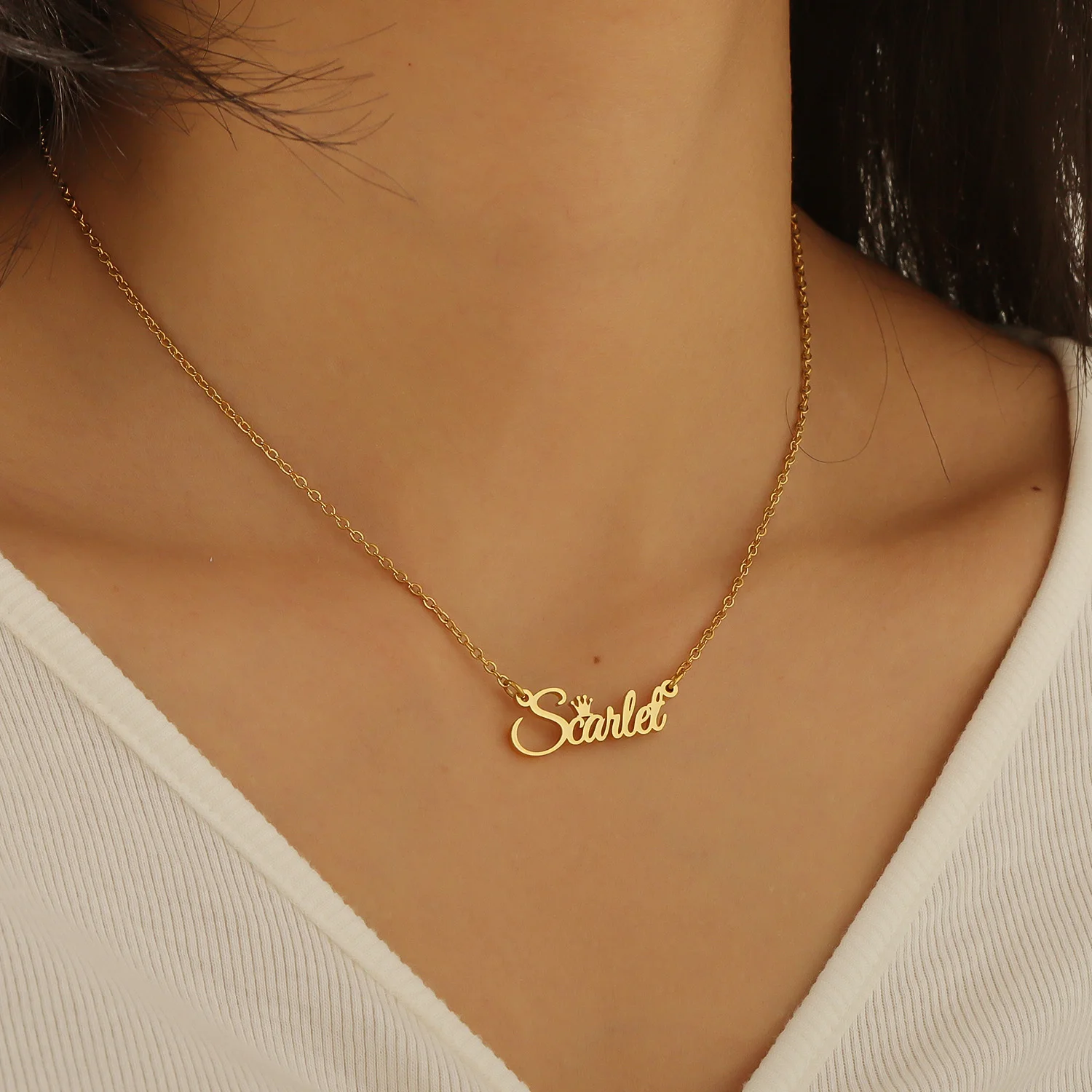 

Custom Handwritten Letter Necklace Crown 18K Gold Plated Stainless Steel Personalized Luxury 2025 Trend Christmas Gift for Women