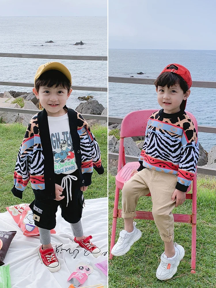 Boy Children Winter Western Style Children's Clothing Boys Sweater Cardigan Coat Children Baby Sweater Pullover Sweater