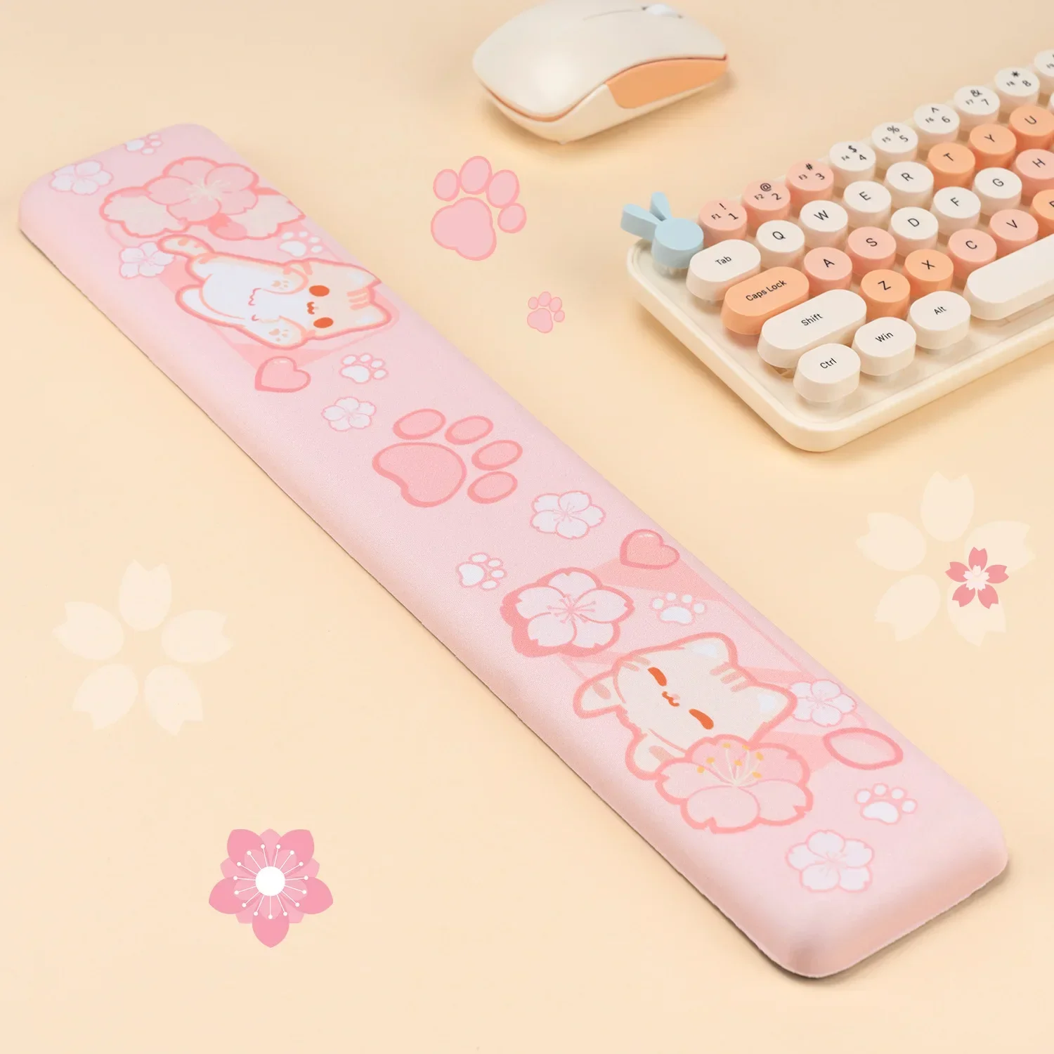 Imagem -02 - Teclado Sakura Cat Wrist Rest Tapete de Mesa do Computador Mesa Gamer para pc Gaming Setup Acessórios pc Gamer Completos