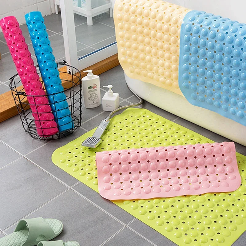 

Extra Long Anti Slip Bath Tub Mat Bathroom Shower Mat Transparent Antibacterial Machine Washable for Bathroom Kid Toddler Senior