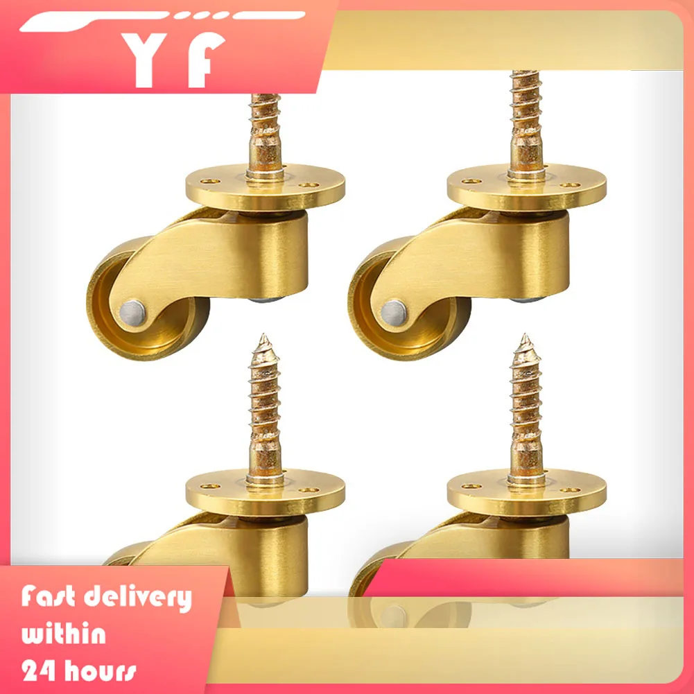 4個-360-°-真鍮キャスター-静音ベアリング-ソファ-家具-テーブル-ヘビーデューティーホイール-家具金物-ユニバーサルホイール-スイベルキャスター