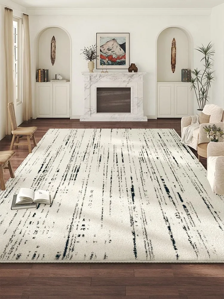 

French Style Carpets Black Lines Living Room Carpet Minimalist Balcony Rugs Soft Comfortable Bedroom Carpet Easy To Care Ковёр