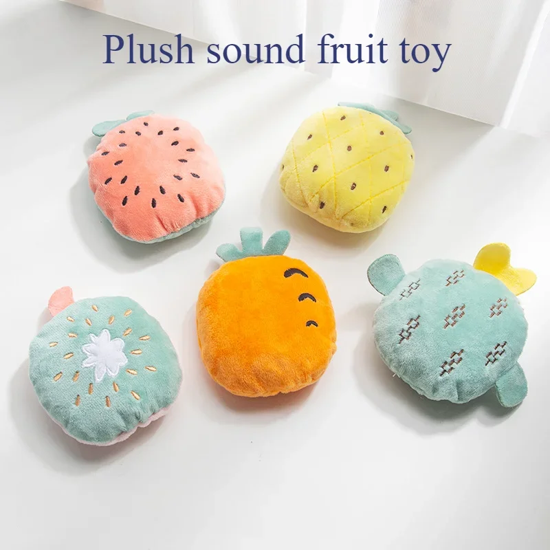 

Pet Cat Noise Paper Noise Toy Plush Fruit Self Hi Cat Mint Cat Toy Dog Teeth Grinding Bite Toy