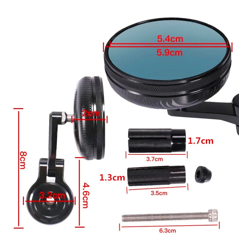 Universal For Motorcycle Scooter CNC Retro Cafe Racer Round Mirror Handlebar Side Mirrors Rearview Mirror