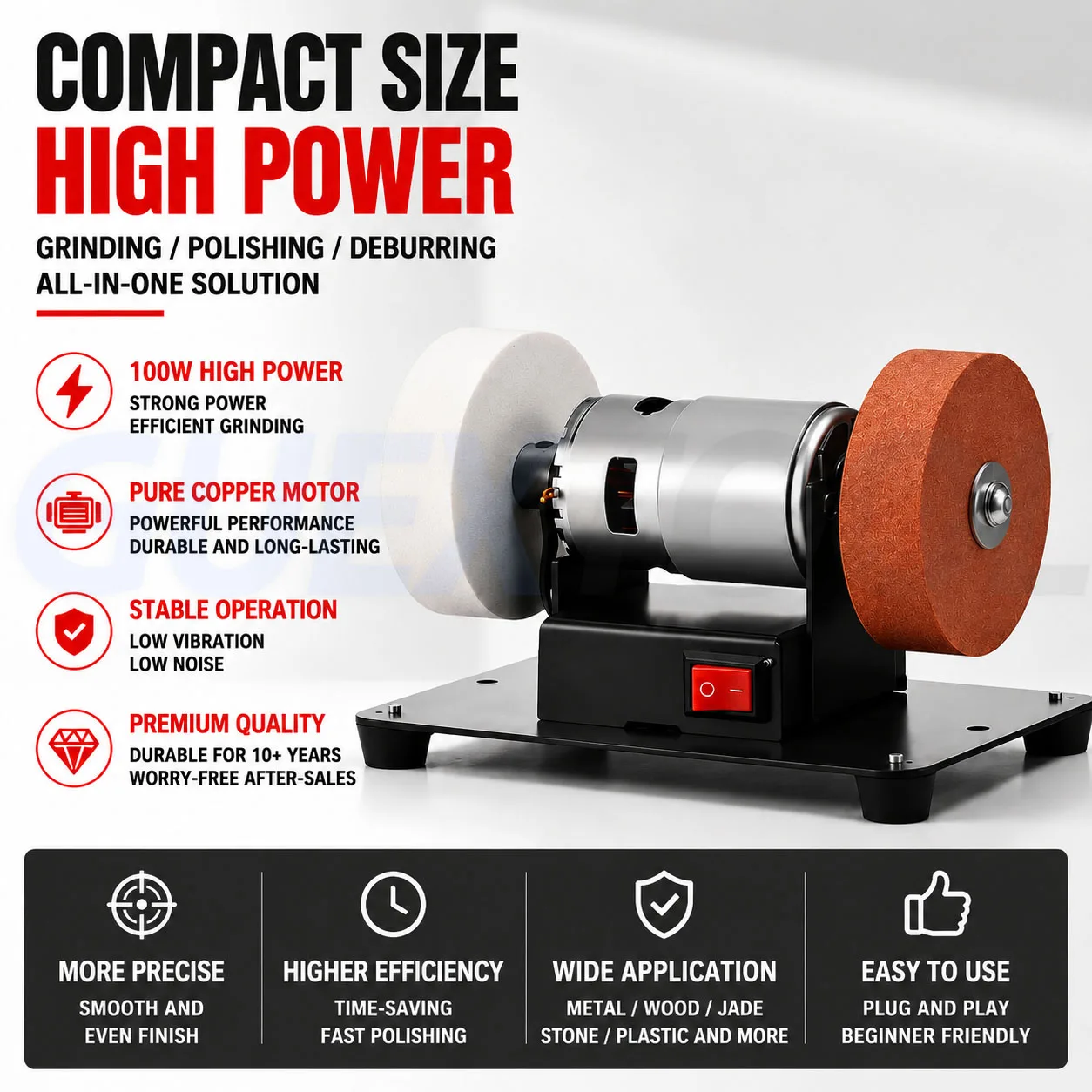 100W Mini Sand Belt Machine Electric Belt Sander DIY Polishing Grinder Knife Sharpener Small Desktop Sanding Machine