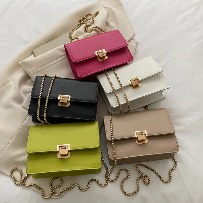 Fashion Chain Strap Shoulder Bag Square Flap Ladies Handbags And Purses Designer Crossbody Bags For Women