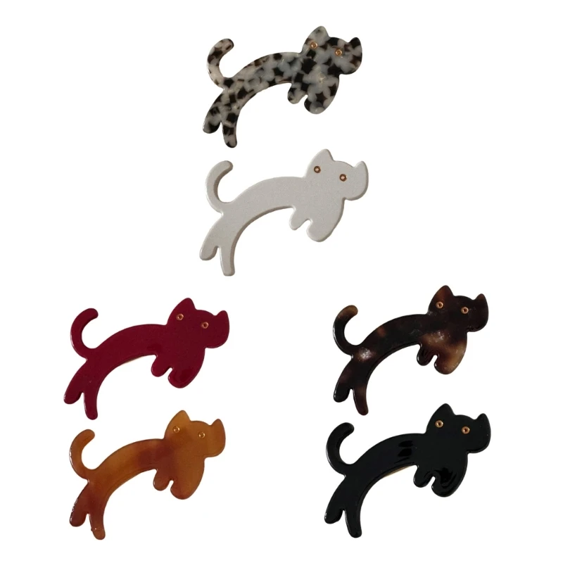 

2Pieces Cats Theme Barrette Acetate Acid Hair Styling Accessories For Daily Wear 15UB