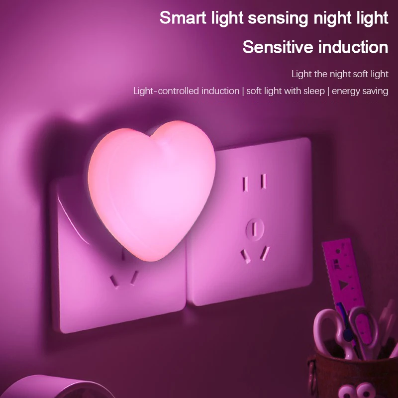 LED Night Light Sensor Control Night Lamp Energy Saving LED Sensor Lamp US Plug Nightlight for Children Kids Bedroom Stairs