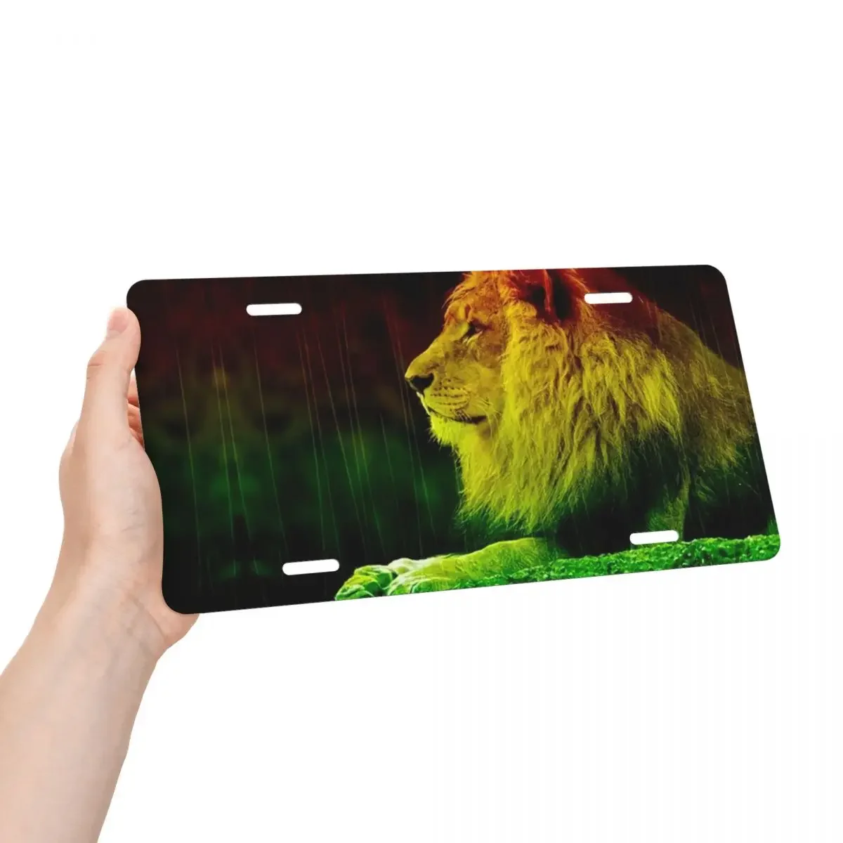 Jamaica Rastafarian Reggae Rasta Lion License Plate Cover Jamaican Proud Aluminum Metal Decorative Car License Plate Vanity Tag