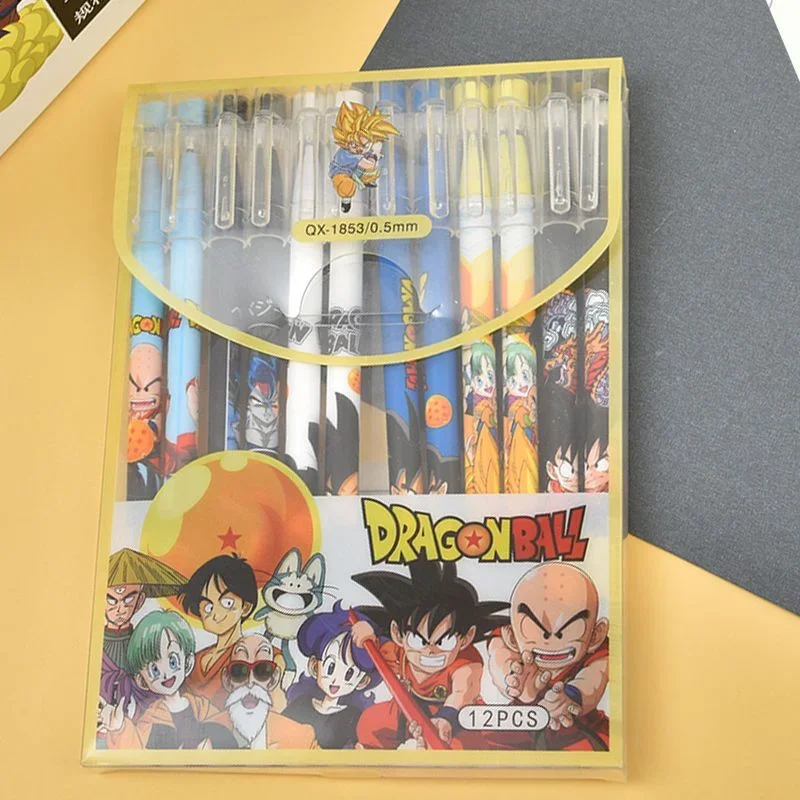 Dragon Ball Goku 0.5mm Gel Pen Black Ink Refills Rods Stationery Erasable Pens Writing Notebooks for School Exam Supplies Gift