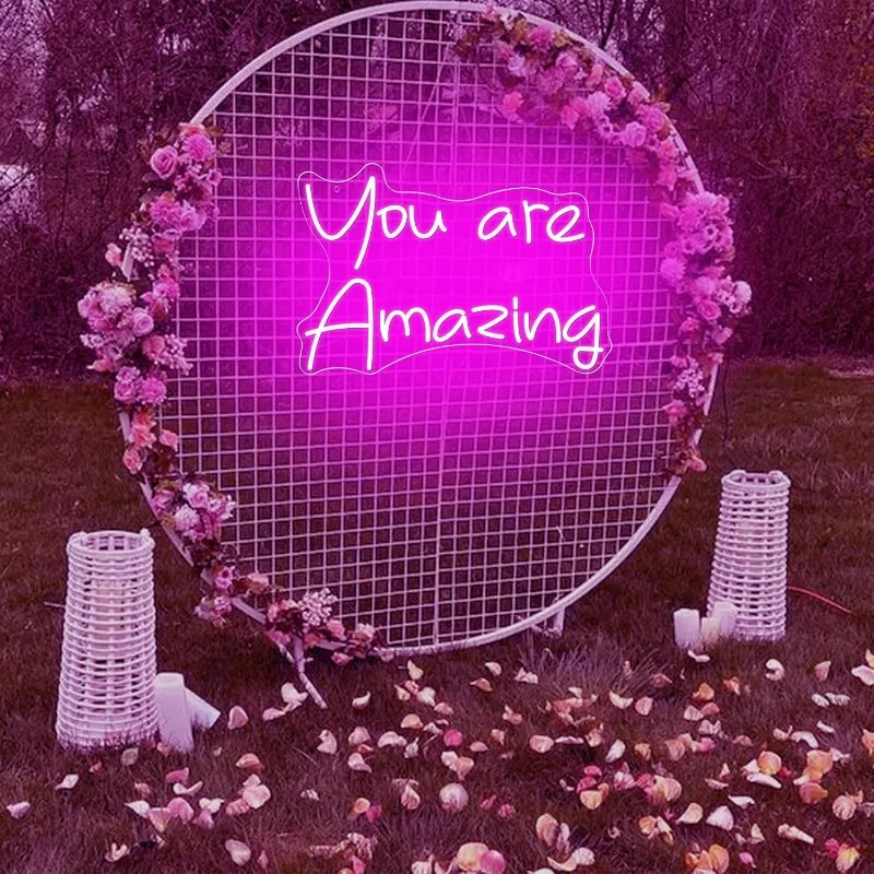 You Are Amazing Neon Sign LED Neon Light Signs for Bedroom Room Wall Decor Birthday Party USB Powered Neon Light for Girls Gift