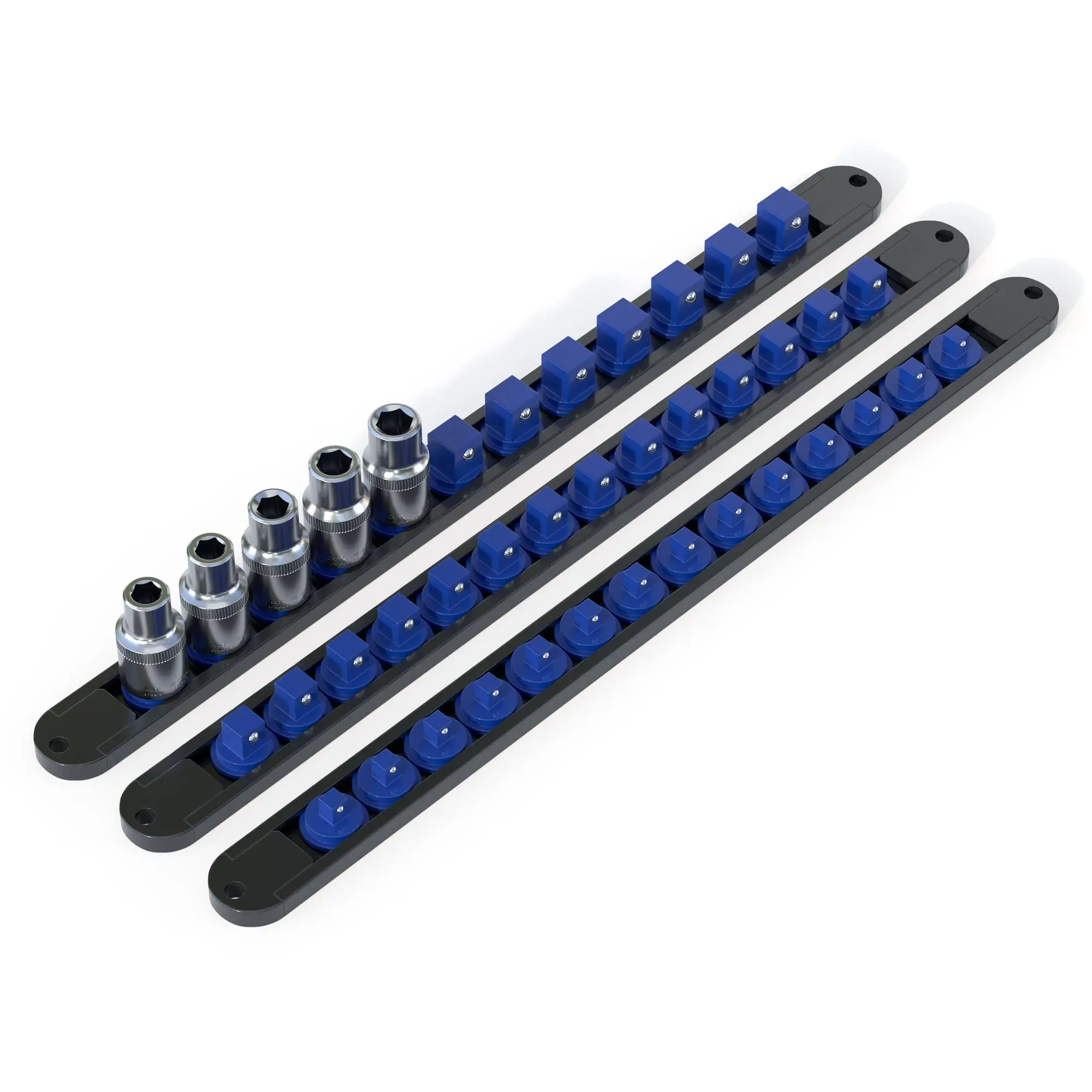 1pc 360° Swivel Socket Organizer 1/4 3/8 1/2 Premium Quality Socket Clip Rail Holder Socket Sliding Stand Sleeve Rail Rack Tools