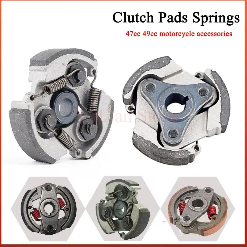 Conjunto de Embrague para Motor de 2 Tiempos, Refrigerado por Aire, 47cc 49cc, con Pastillas y Resortes de Embrague de Aluminio, para Minimoto, Pocket Bike, Mini Dirt Bike, Quad, ATV