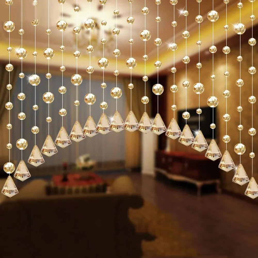 

Fashion Crystal Glass Bead Curtain Indoor Decoration Luxury Wedding Backdrop Decoration Supplies Background Decoration