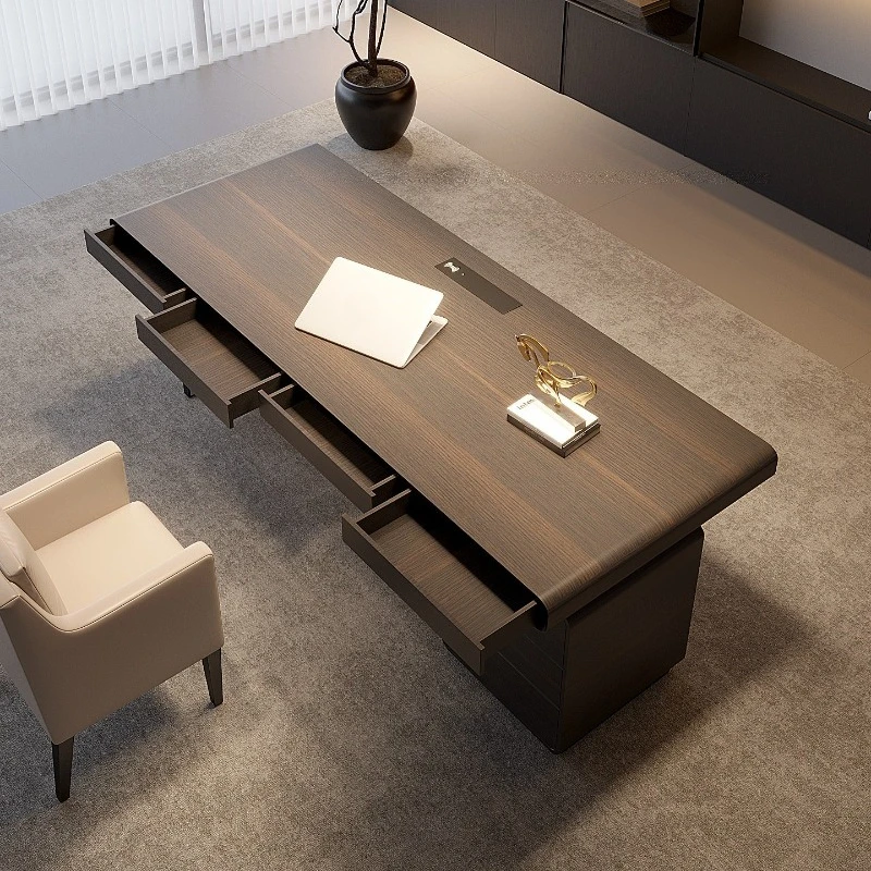 Italian minimalist light luxury office table advanced multi-functional Desk modern practical escritorio Office furniture