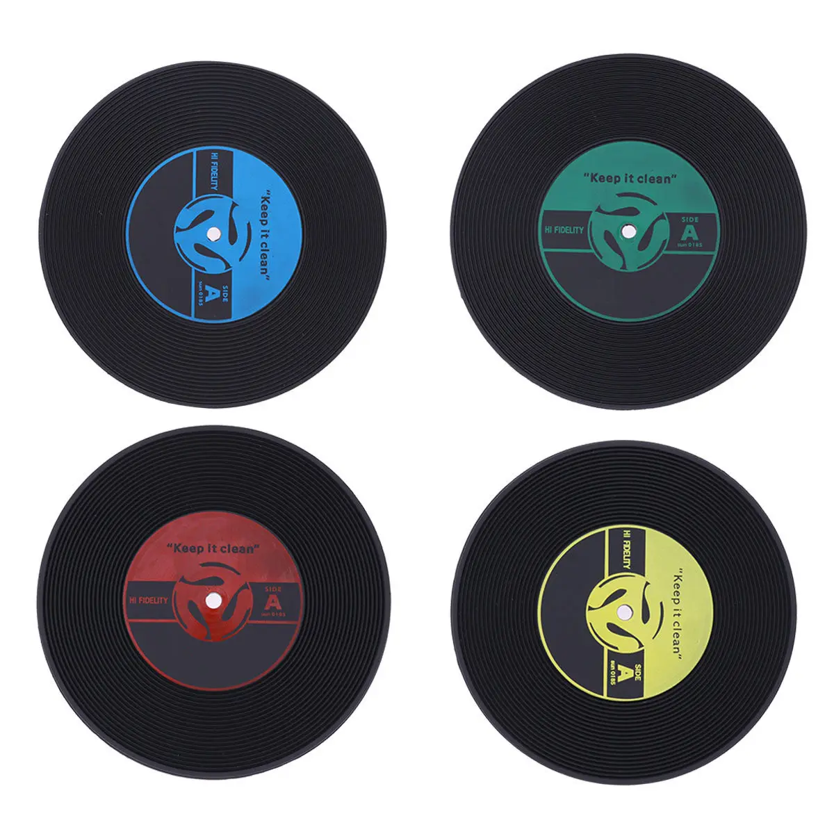 10Pcs Retro Vinyl Record Coasters Colorful Drink Cup Mats for Surface Protection Music Lover Gift Set Unique Cup Holder Mat