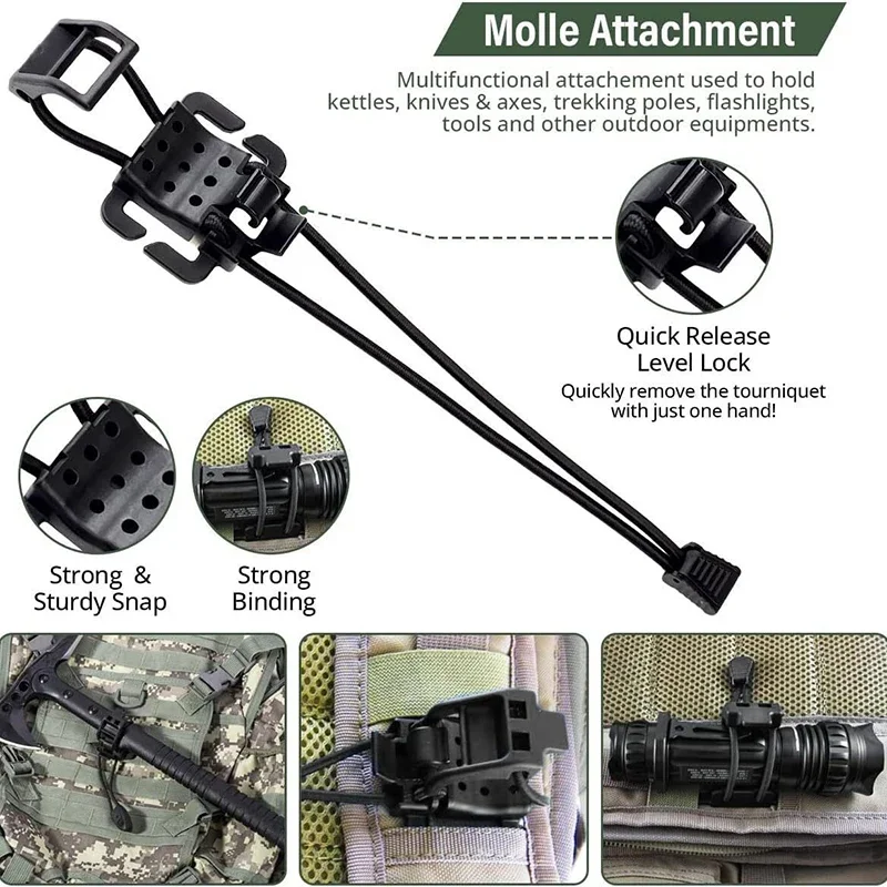 Multifunction Tactical Flashlight Clip Molle Hiking Accessories Hanging Buckle Shovel Clamp Axe Clamp Bracket Outdoor Backpack