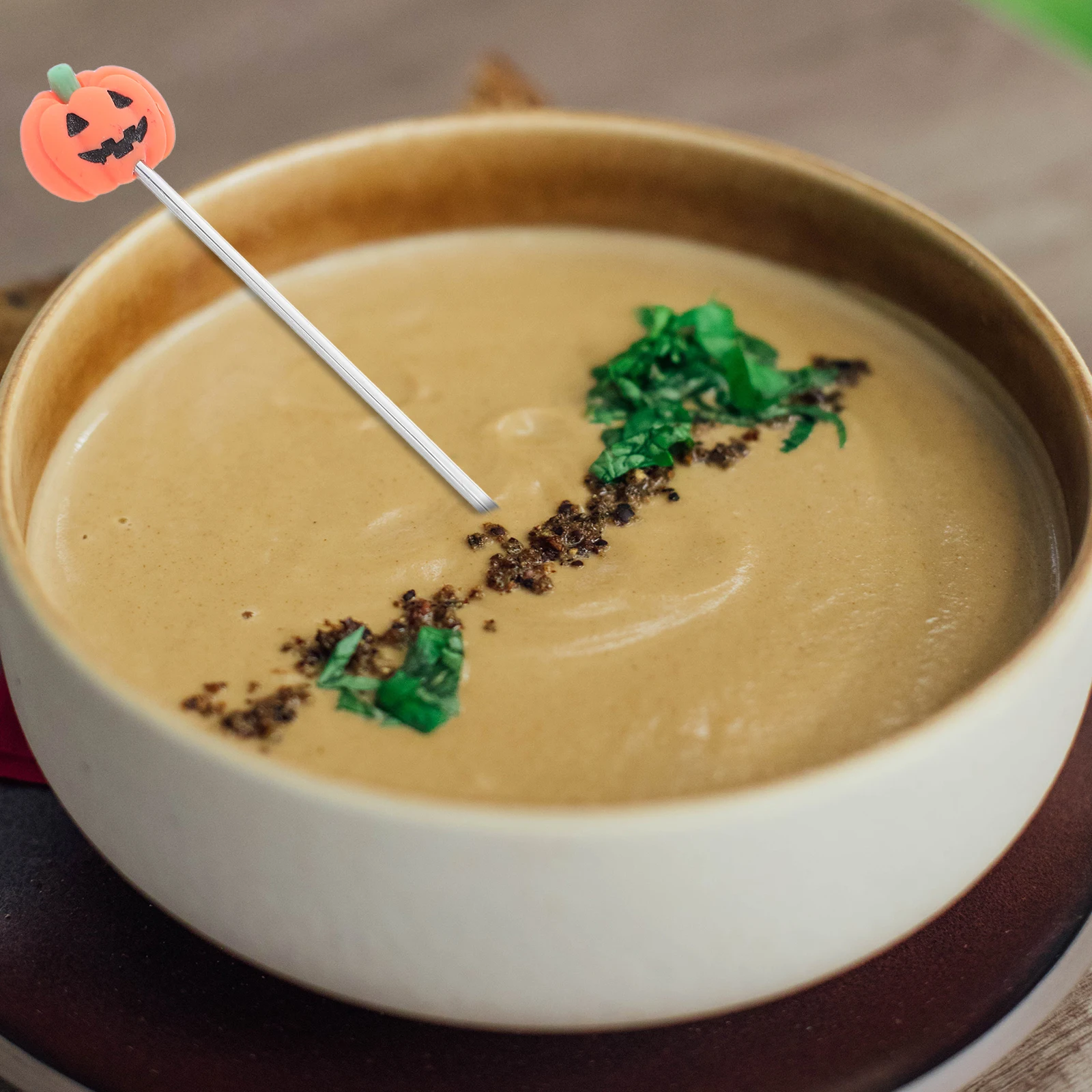 

6pcs Pumpkin Spoon Fork Set Stainless Steel Halloween Tableware Dessert Heavy Duty Silverware For Home Cafe Restaurant
