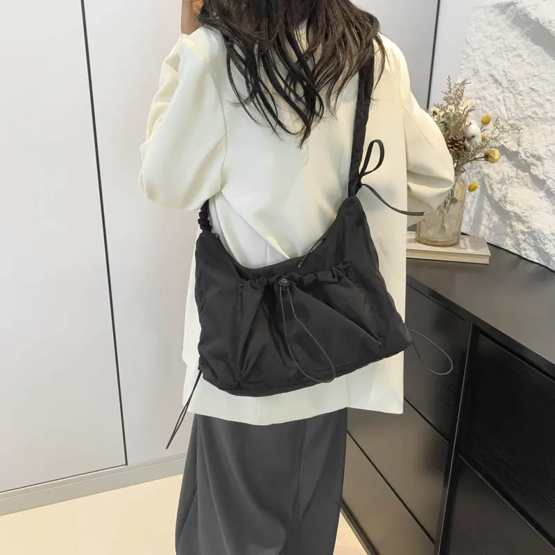 LEFTSIDE Small Soft Nylon Shoulder Bags for Women 2024 Y2K Korean Fashion Female Handbags and Purses Lady Crossbody Bag