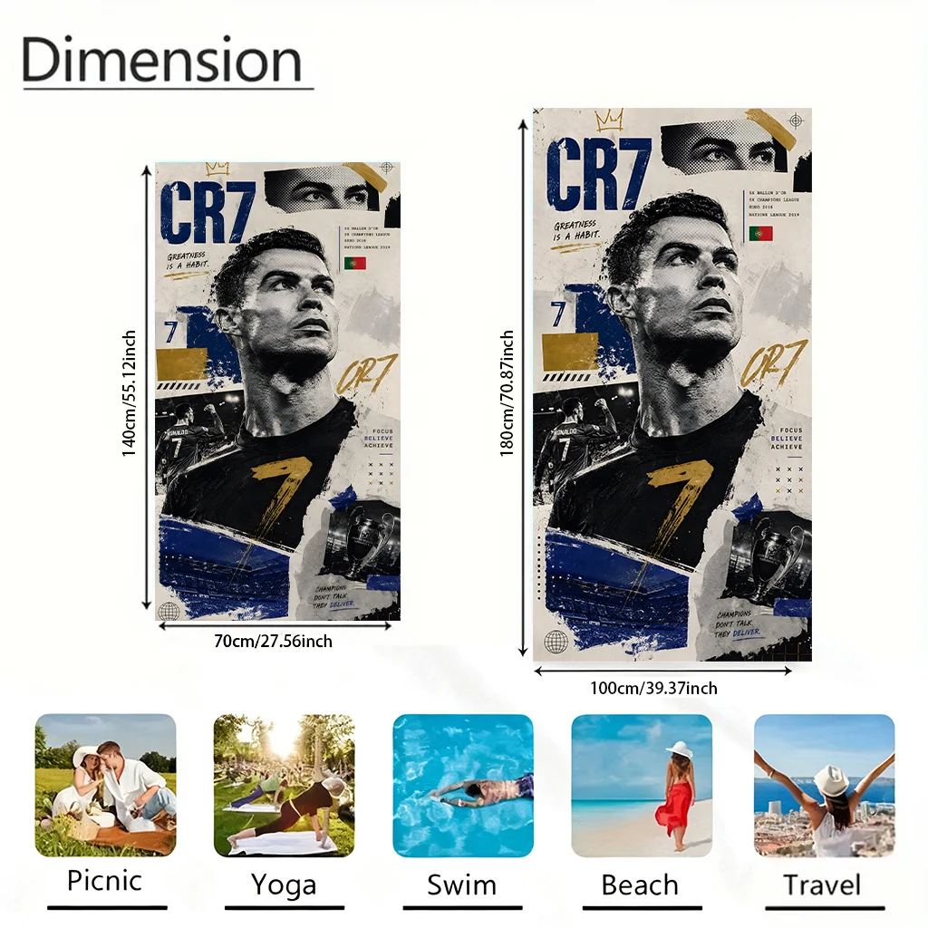 Football Star CR7 Retro Print - Camp Towel Microfiber recension och pris