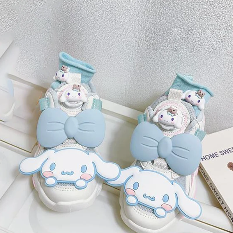 Cinnamoroll Girl Sneakers Mesh Child Running Shoe Light Anti-Slip Spring Autumn Anime Figure Kawaii Cartoon Student Girl Gift