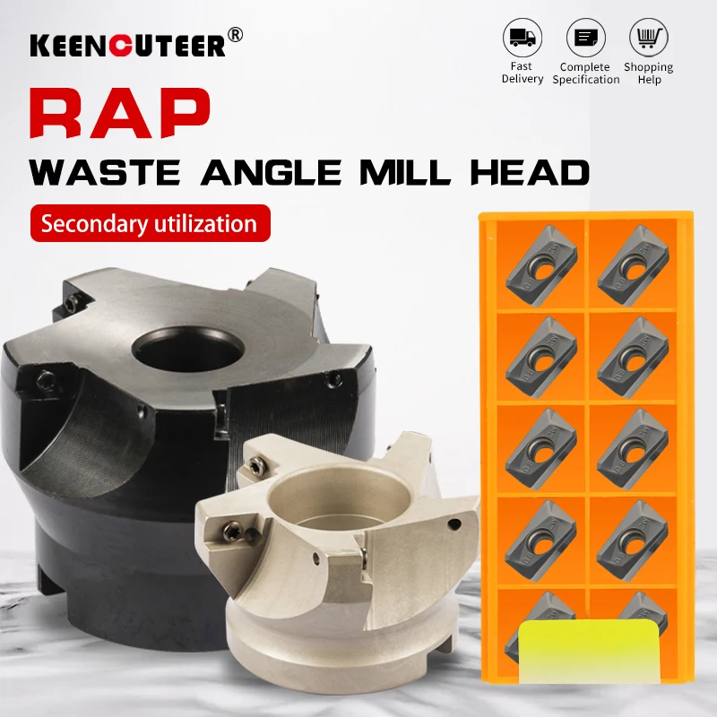 

RAP 300R 50-22-4T 400R 63-22-4T 400R 80-27-5T 75 градусов положительная головка 25,4 50 мм APMT1135/APMT1604 ЧПУ фреза торцевая фреза