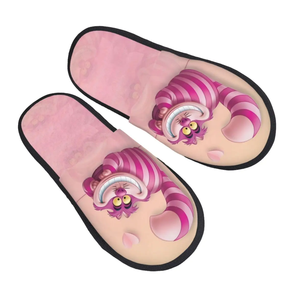 

Домашние тапочки с чеширским котом на заказ, женские уютные тапочки без шнуровки из пены с эффектом памяти, улыбающийся кот, обувь для спальни