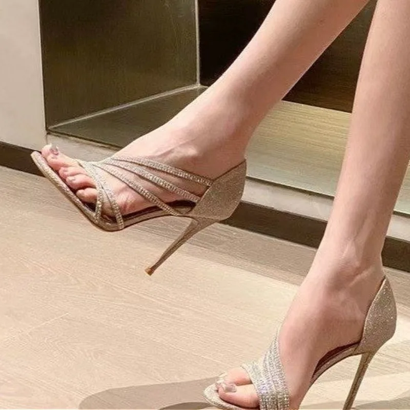 Luxus High Heels Schuhe Frauen Sandalen Mit Hohen Absätzen Kristall 2025, Neue Sommer Trend Party Kleid Pumpen Plus Größe Elegante Alias Mujer