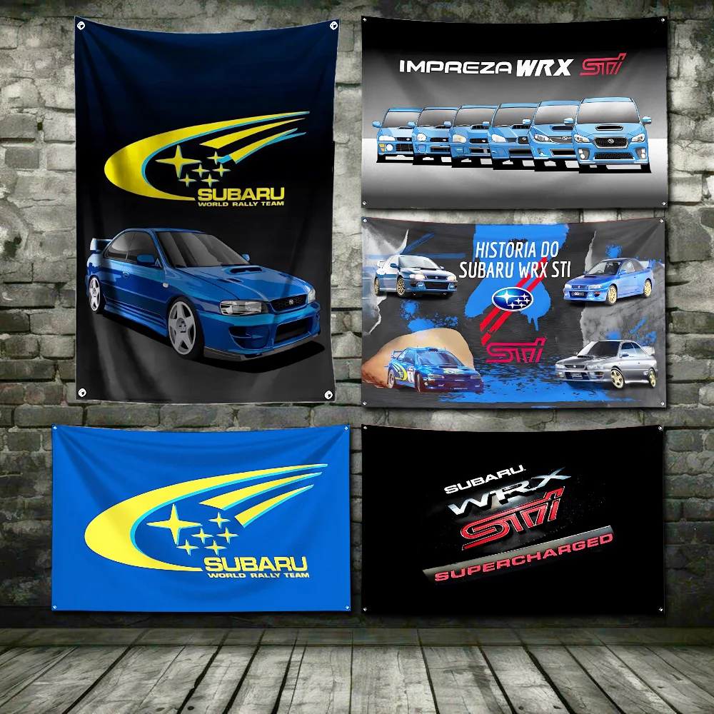 60x90cm  WRX STI Evolutions Flag Polyester Digital Printing Banner for Garage Wall Art Out Door Decoration