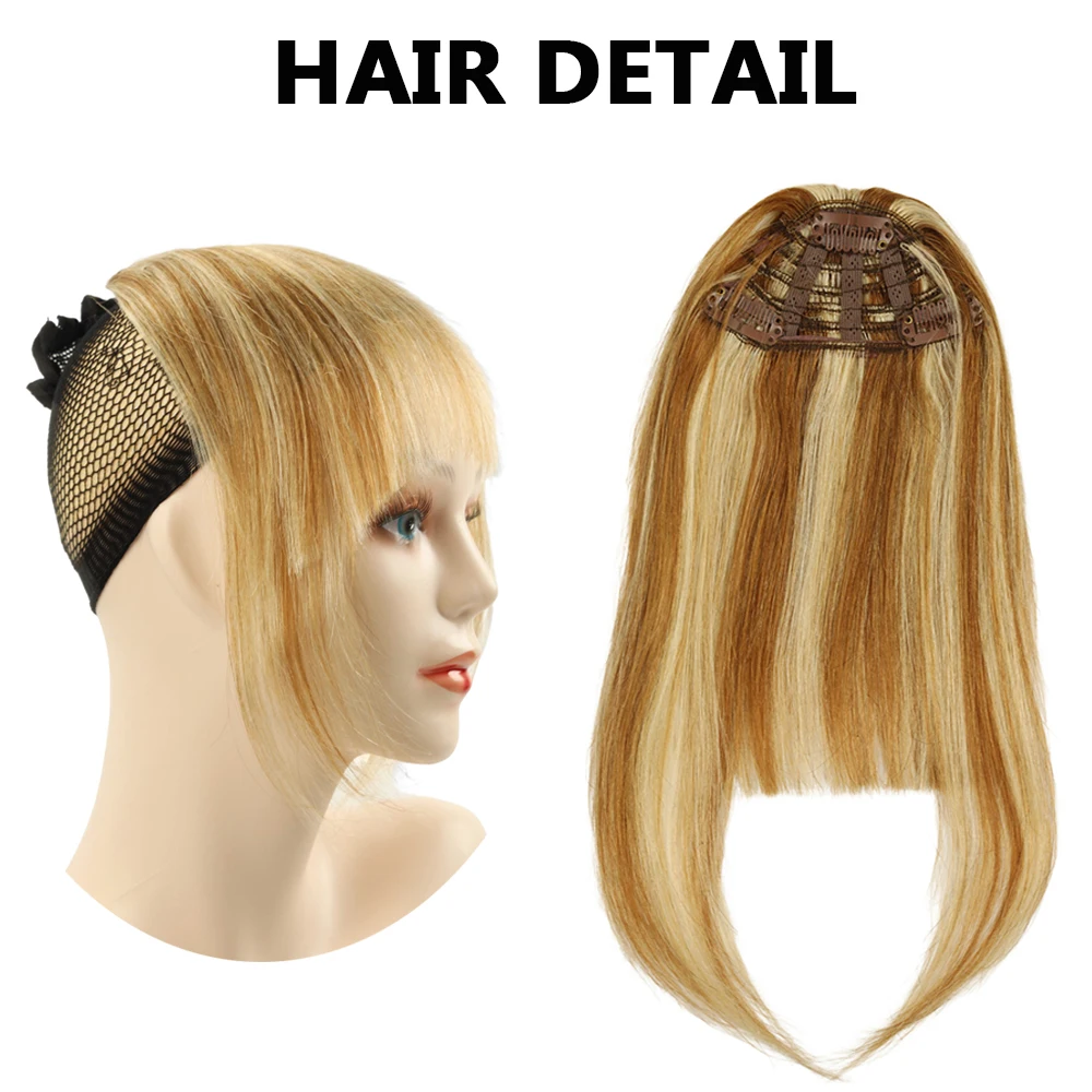 Natural Human Hair Fringe Bangs 3 Clip Bangs 20G 100% Human Hair Bangs Clip in Human Hair Extension