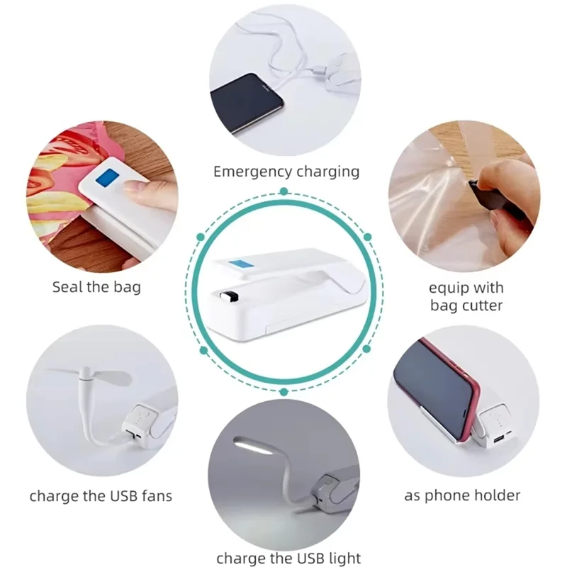 

2025 Trendmini Portable Sealing Machine Multi-Function Plastic Bag Sealer For Home Use Compact Snack Storage Bag Sealer