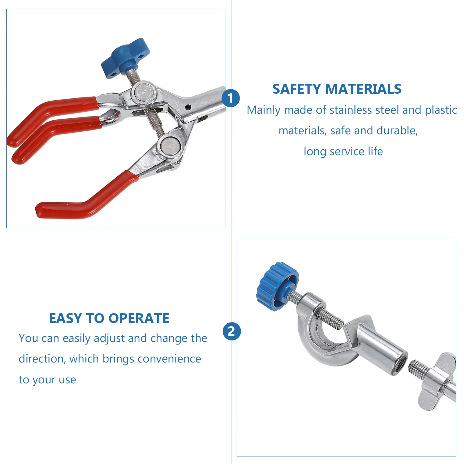 Chemistry Clamp Retort Stand Three-jaw Condenser Laboratory Holder Support Clip Prong Extension Flask