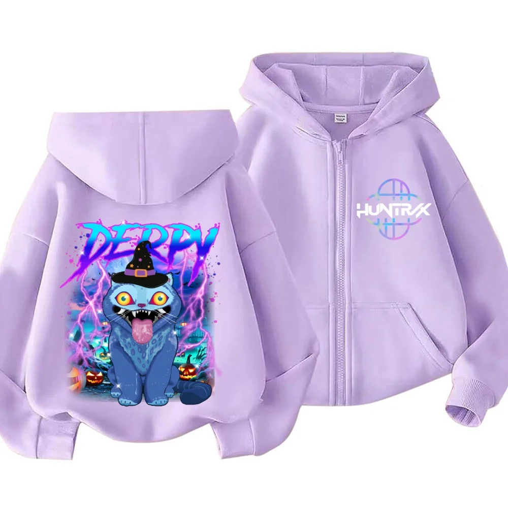 

Fun Zipper Sportswear Kpop Devil Hunter Hoodie Children's Halloween Costume Little Girl Boy Sportswear Zipper Hoodie Baby Casual