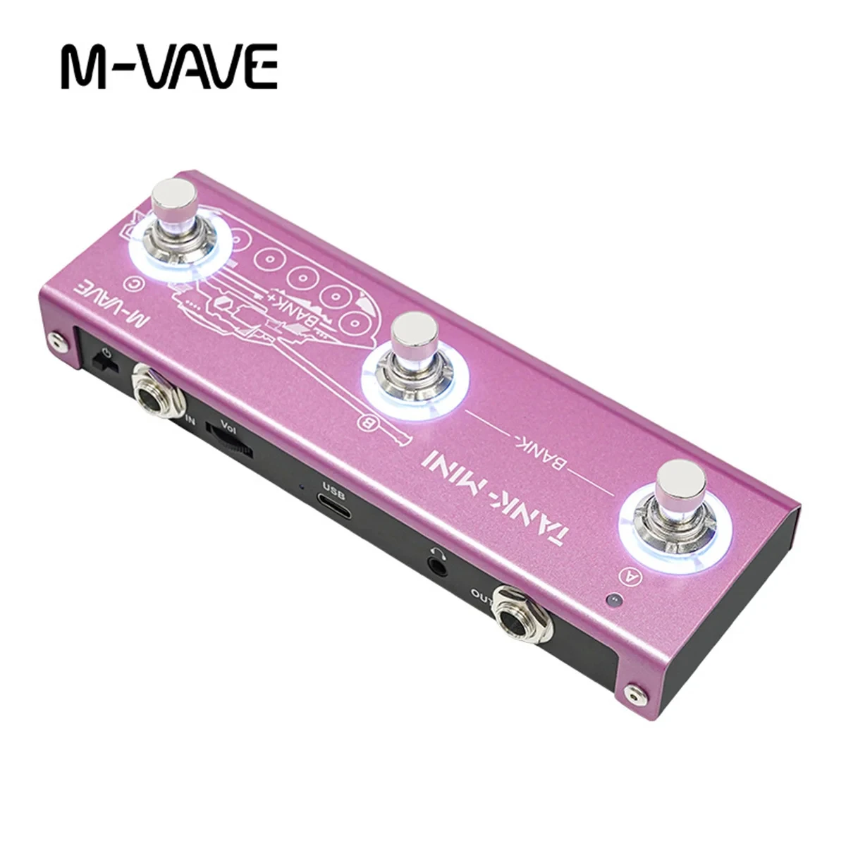 M-VAVE TANK-MINI Kompaktes Multi-Effekt-Pedal – Pro IR/OTG, integrierter Verstärker/Kabel, Mod/Verzögerung/Reverb |   Leistungsstark und tragbar