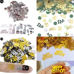 Happy Birthday Confetti Birthday Confetti Table Scatter Confetti Decorations for Birthday Party Number 30 40 50 60