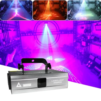 3 واط RGB الرسوم المتحركة 20kpps مسح أضواء الليزر DMX512 DJ ديسكو Partterns غسل الليزر العارض لحفل الزفاف led بار الاسمية الخفيفة