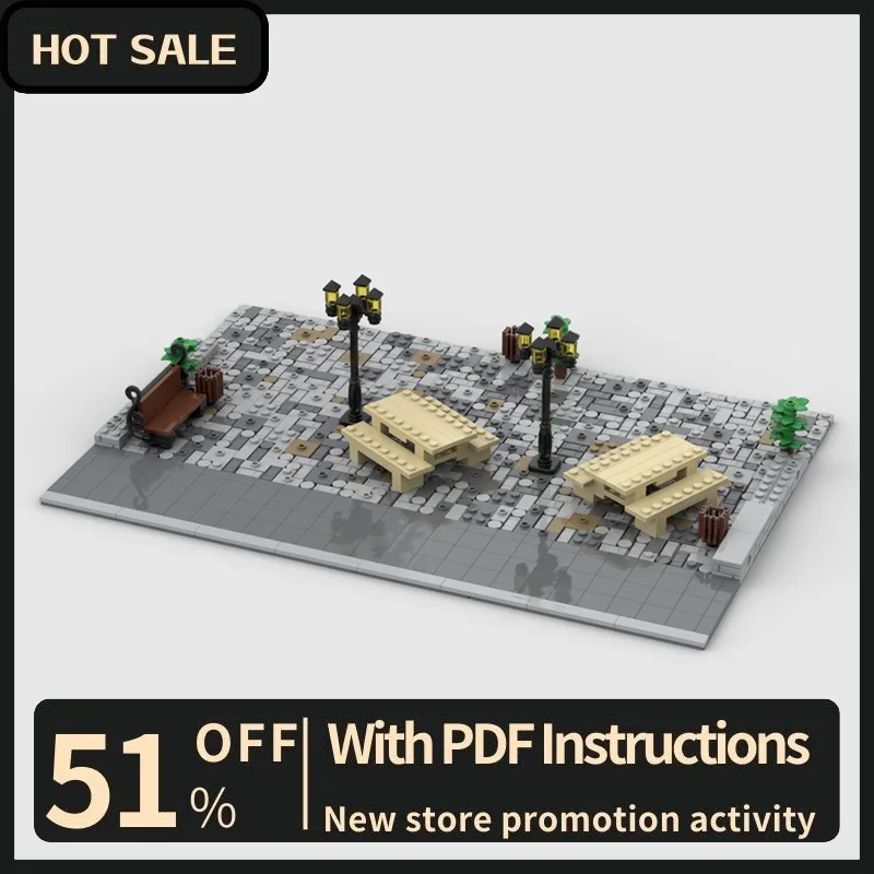 

New 905Pcs City Hot Street View Moc Modular Food Truck Area Model Building Custom Puzzles Diy Creative Ideas Toys Birthday Gifts