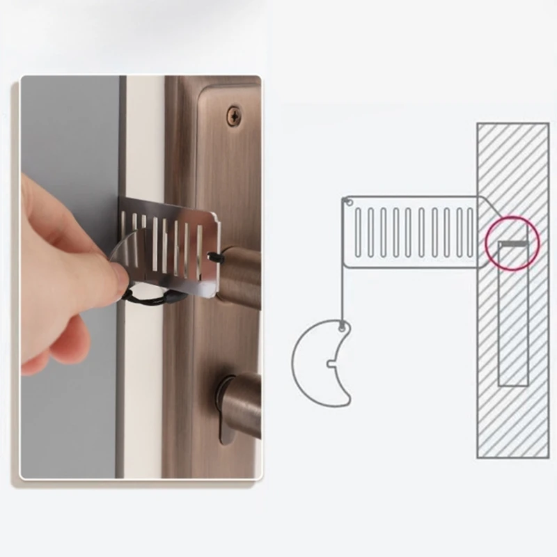 Piccoli fermaporta in acciaio regolabili per porta 83x30mm garantiscono sicurezza senza perforazione adatti a varie posizioni
