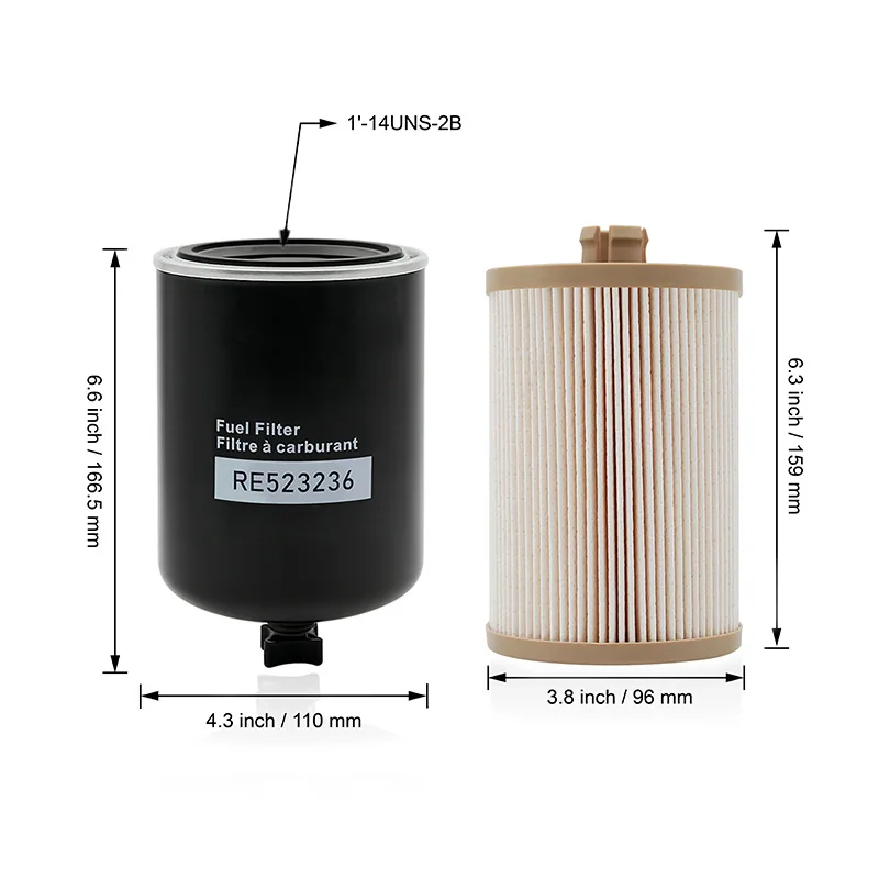 RE525523 RE523236 RE520906 Kit de filtro de combustível para John Deere 250D